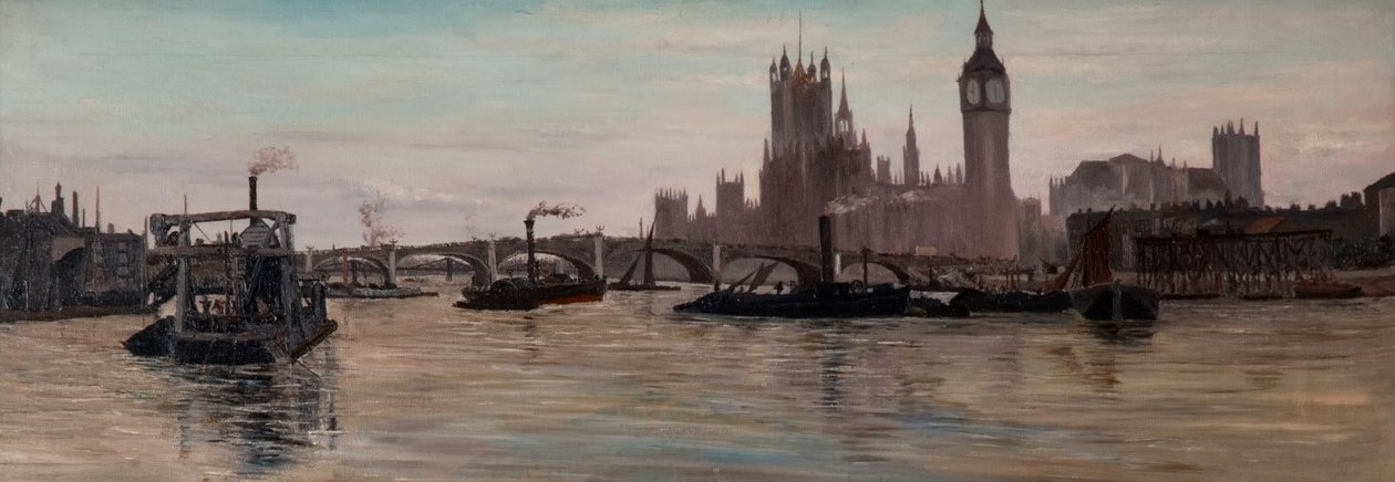 Themsen i Westminster, 1878. af Edwin Edwards