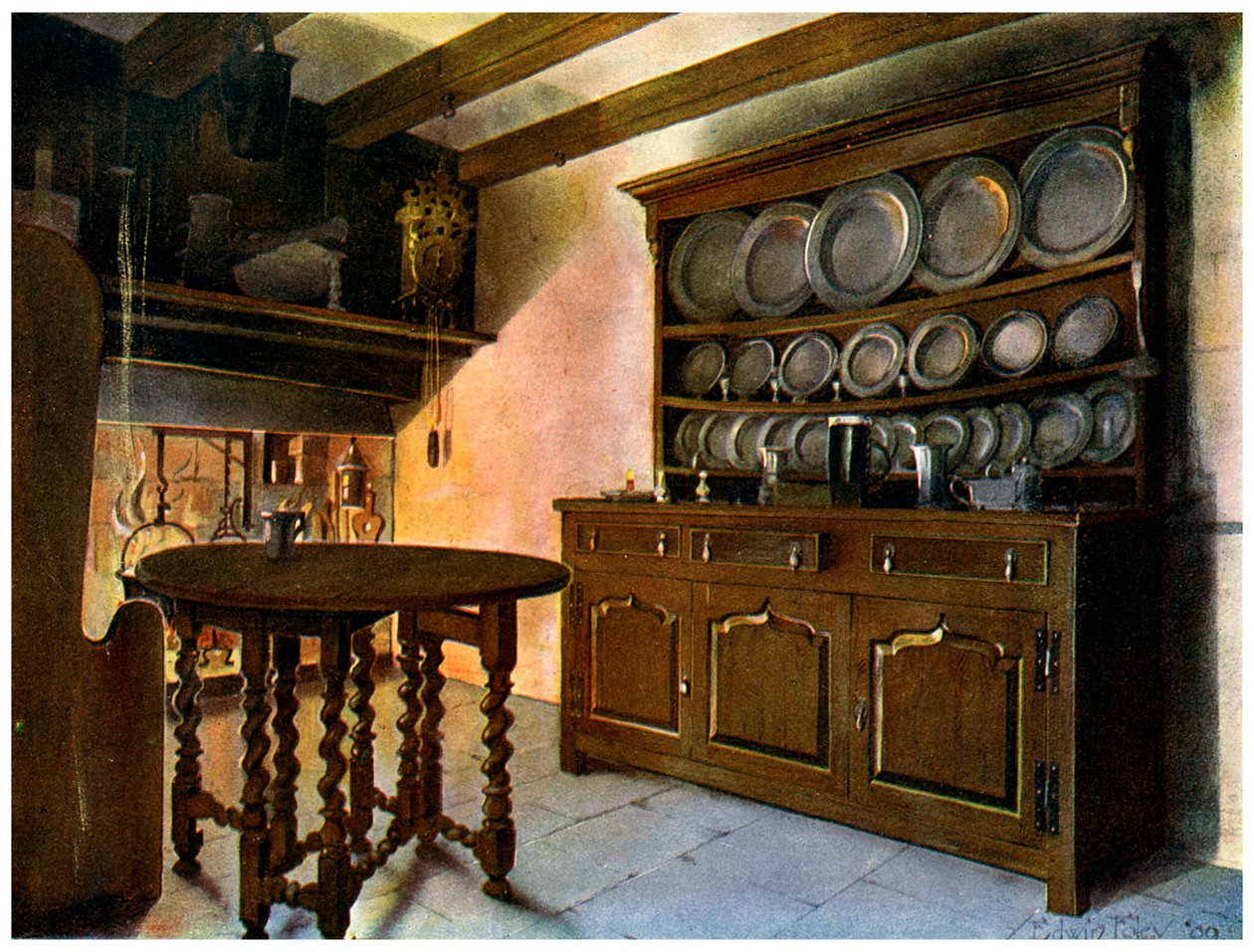 Eg Welsh kommode, 1910. af Edwin Foley