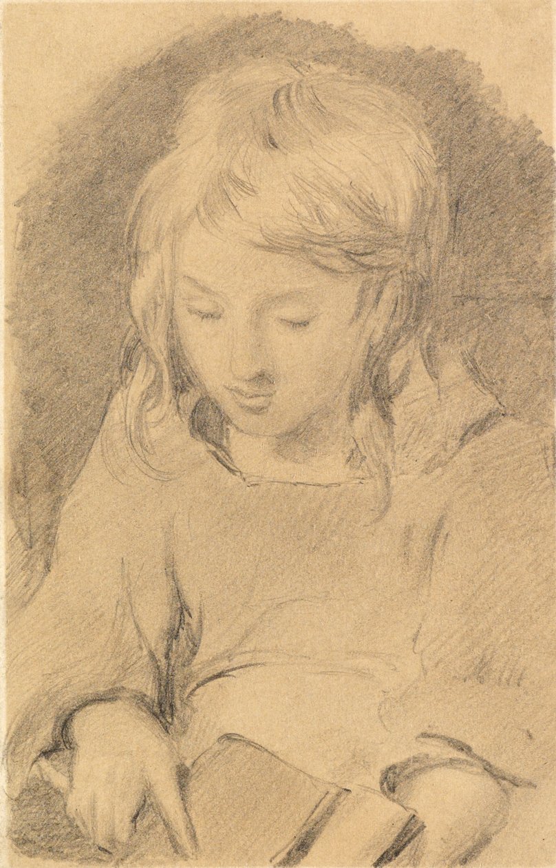 En ung pige, der karter uld af Edwin Landseer