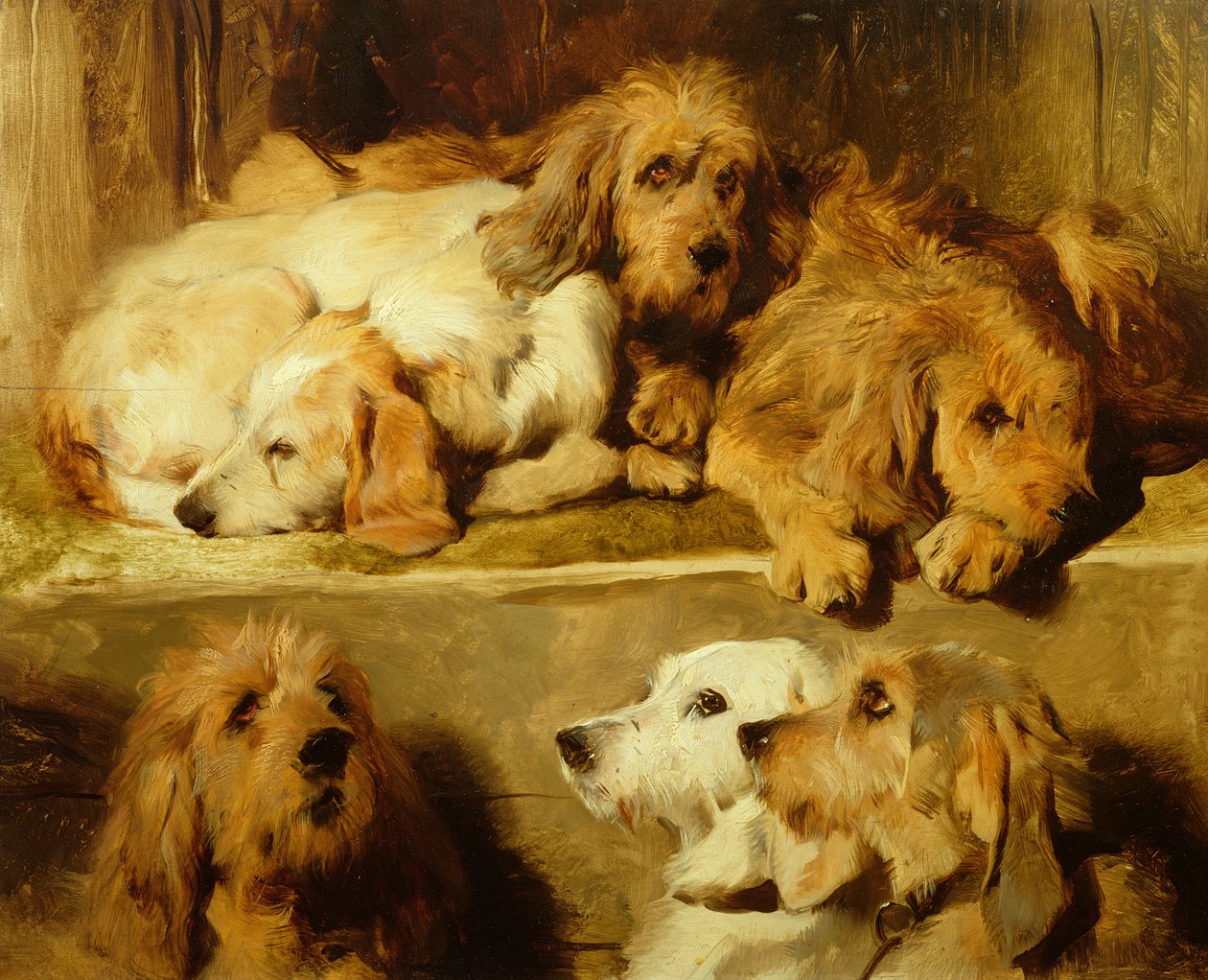 Hunde i en kennel af Edwin Landseer