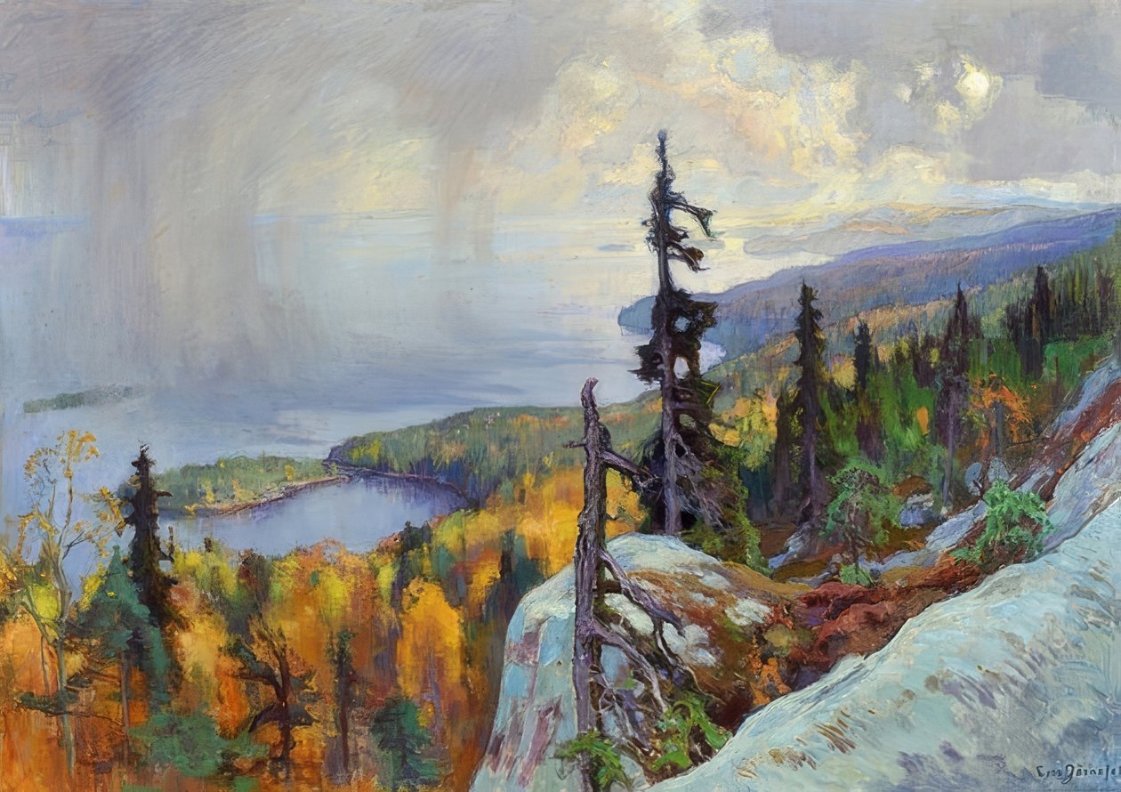 Landschaft (Landskab fra Koli). 1930 af Eero Järnefelt