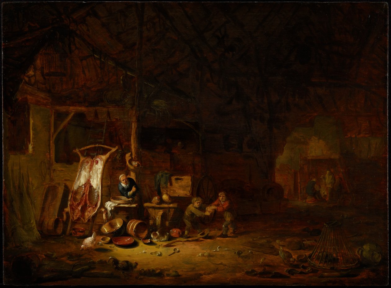 Interiør af en lade, 1644 af Egbert van der Poel
