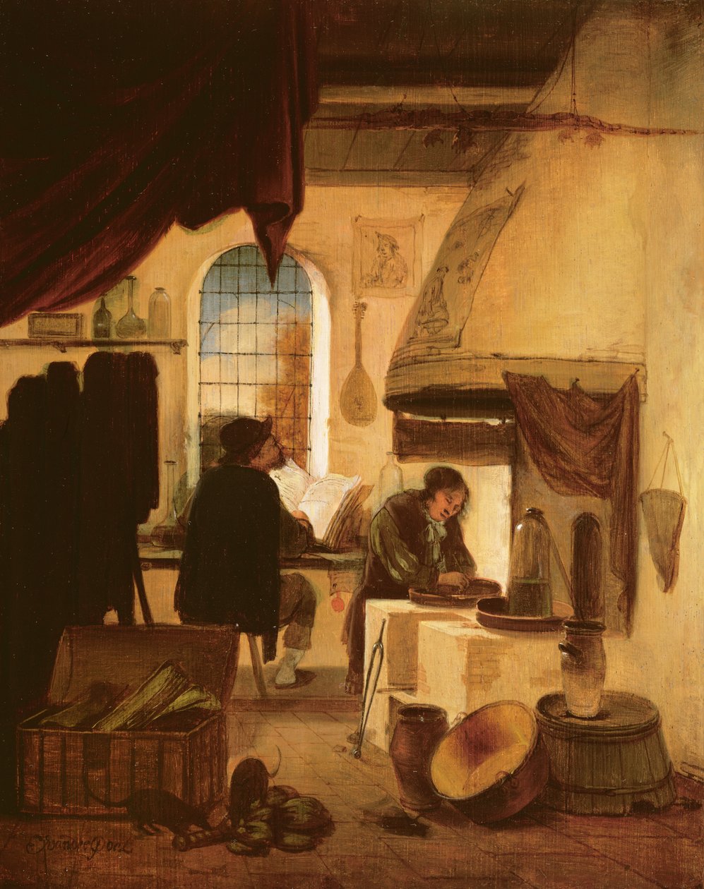 Alkymisten (panel) af Egbert van der Poel