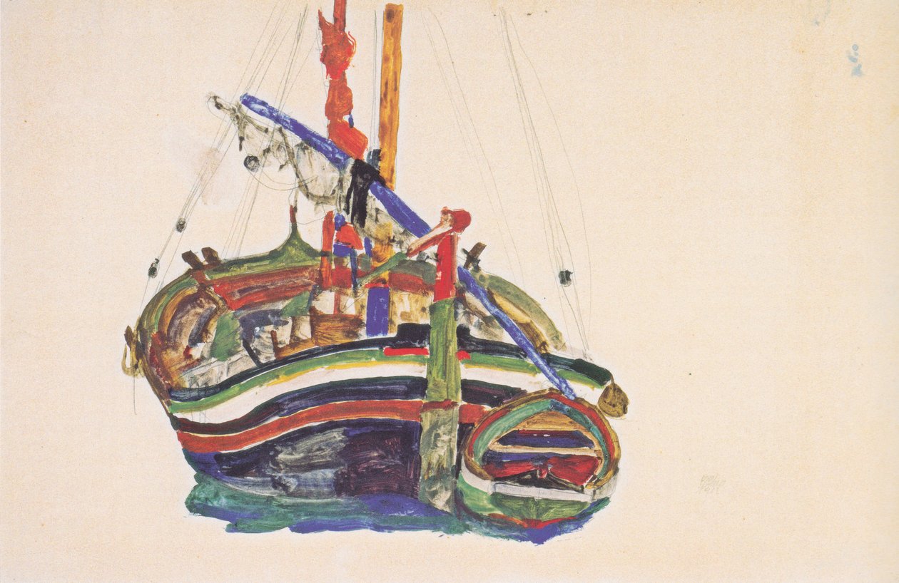 Triestiner Fischerbootn af Egon Schiele