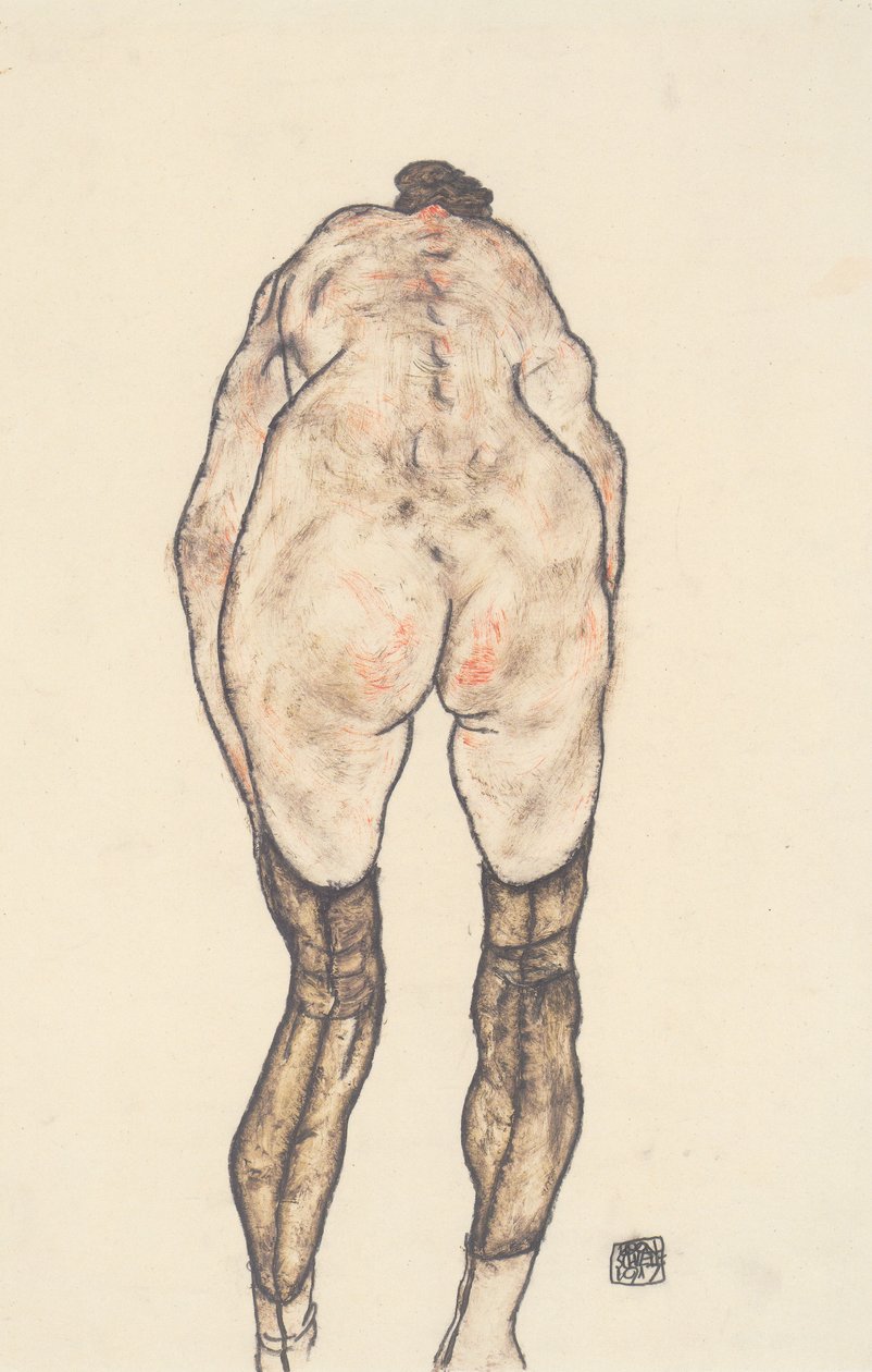 Kvinde tilbage actn af Egon Schiele