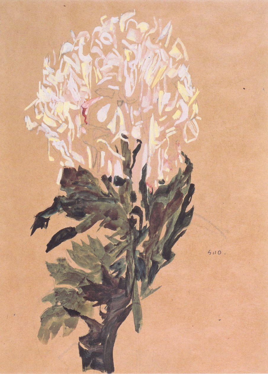 Hvid krysantemum af Egon Schiele