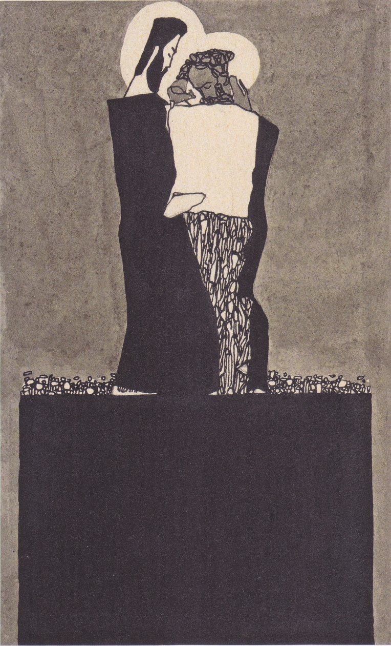 To mænd med nimbenn af Egon Schiele