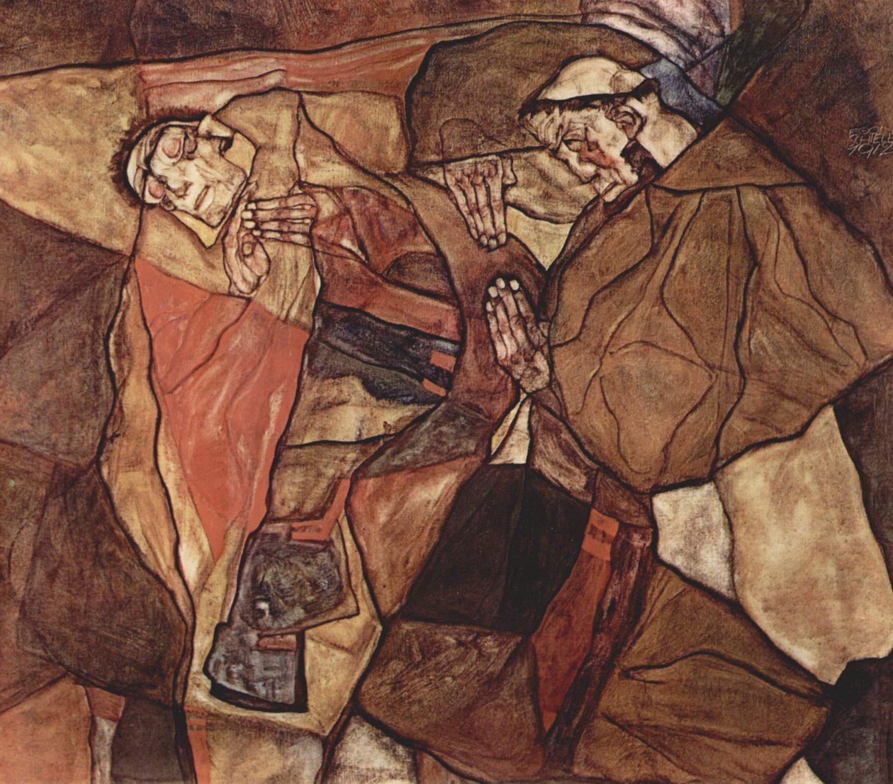 Agony (Dødskampen) af Egon Schiele