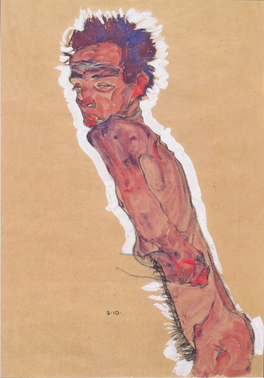 Nøgen selvportræt af Egon Schiele