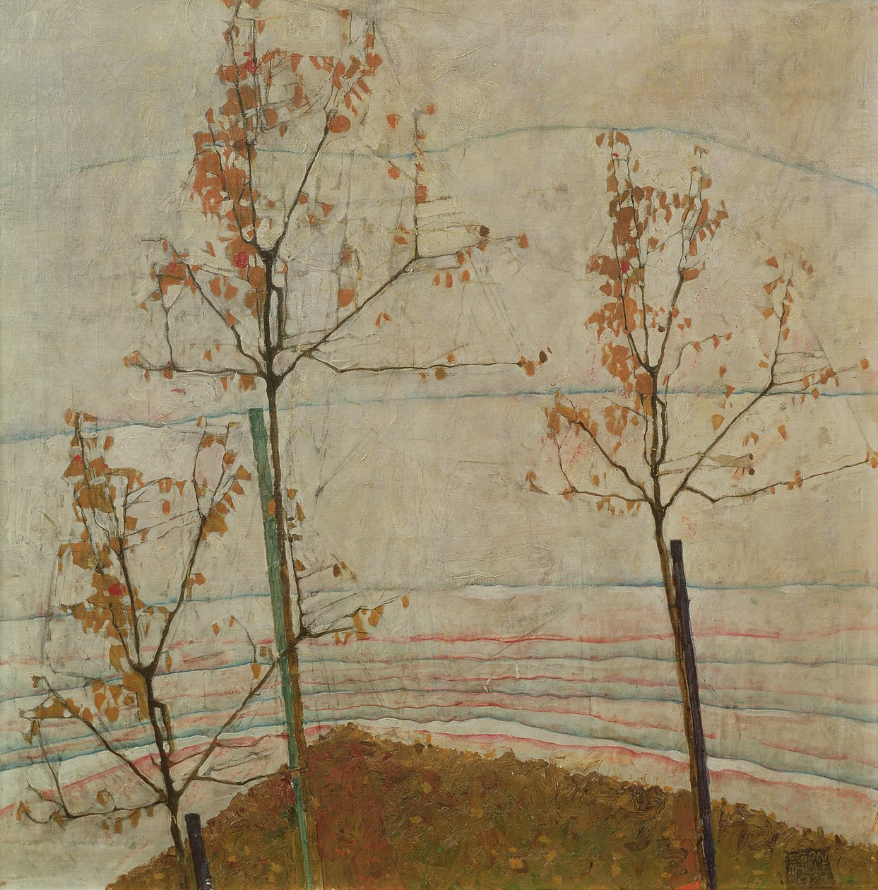 Efterårstræer, 1911 af Egon Schiele