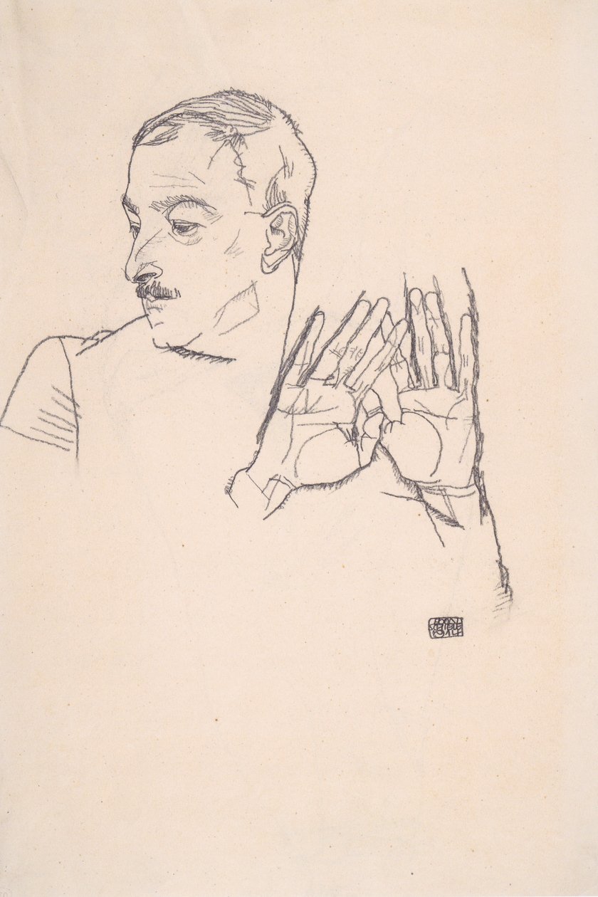 Portræt af Arthur Roessler af Egon Schiele