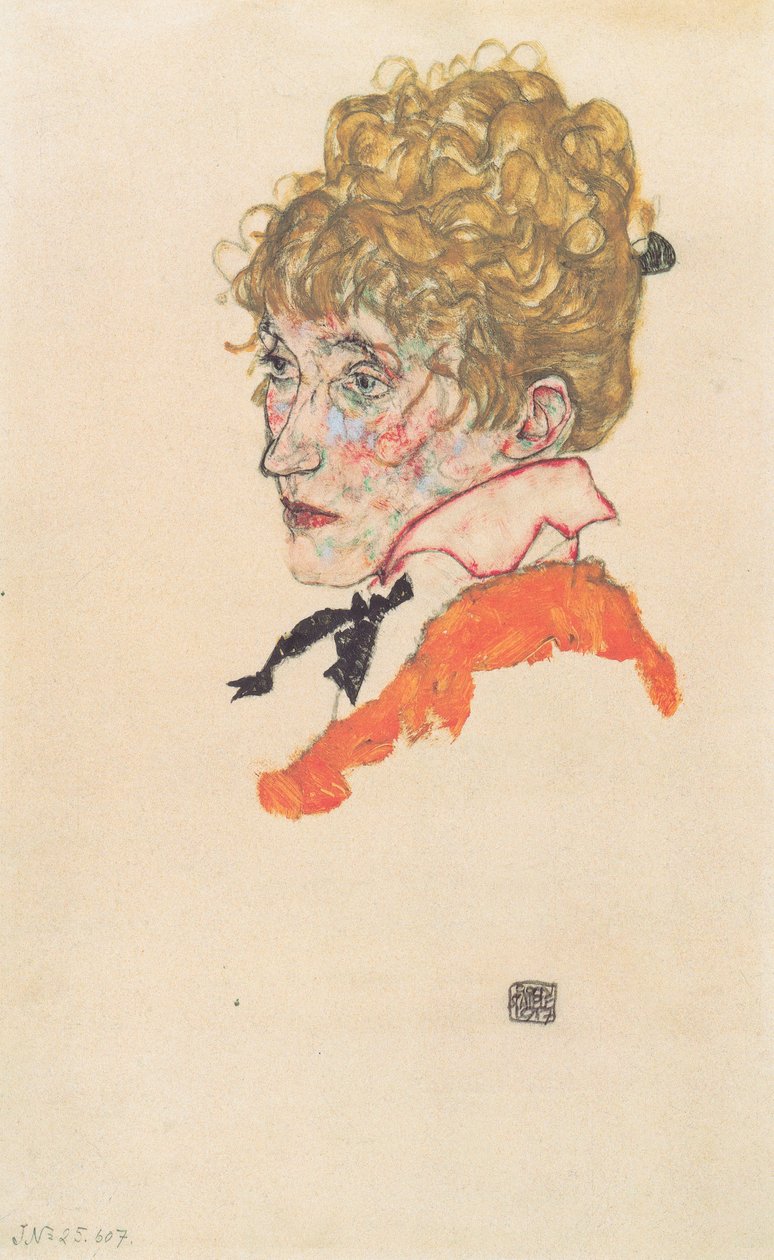 Portræt af Edith Schiele af Egon Schiele