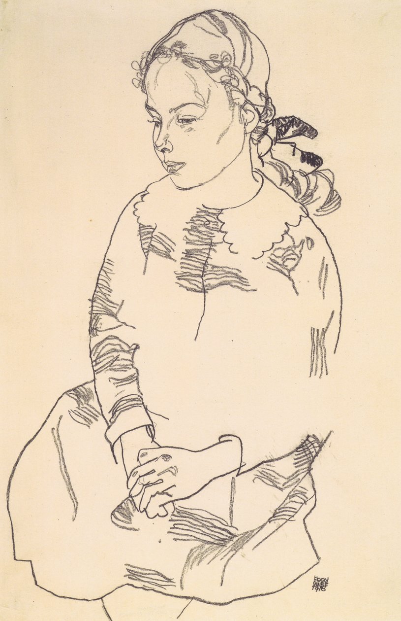 Portræt af Eva Steiner af Egon Schiele
