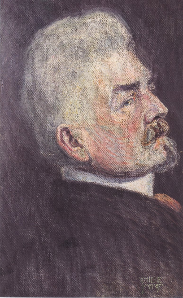 Portræt af Leopold Czihaczek i profil af Egon Schiele