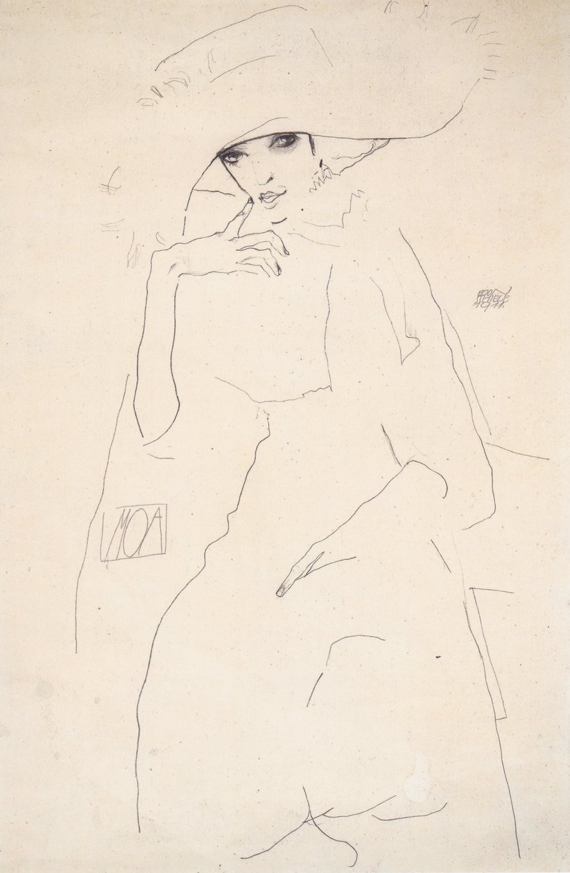 Portræt af danseren Moa af Egon Schiele