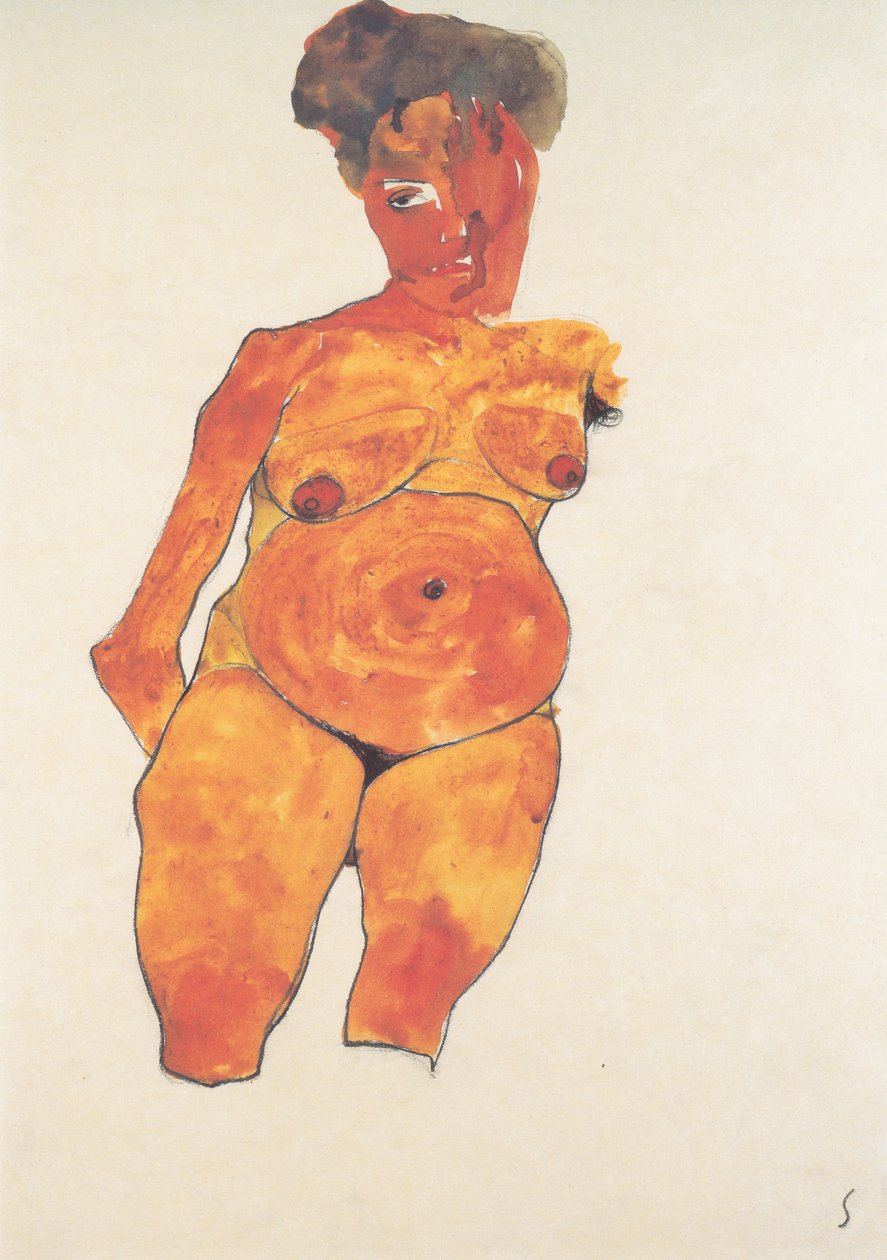 Portræt af en gravid kvinde af Egon Schiele
