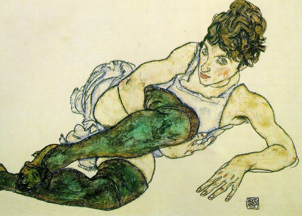 Grønne strømper af Egon Schiele
