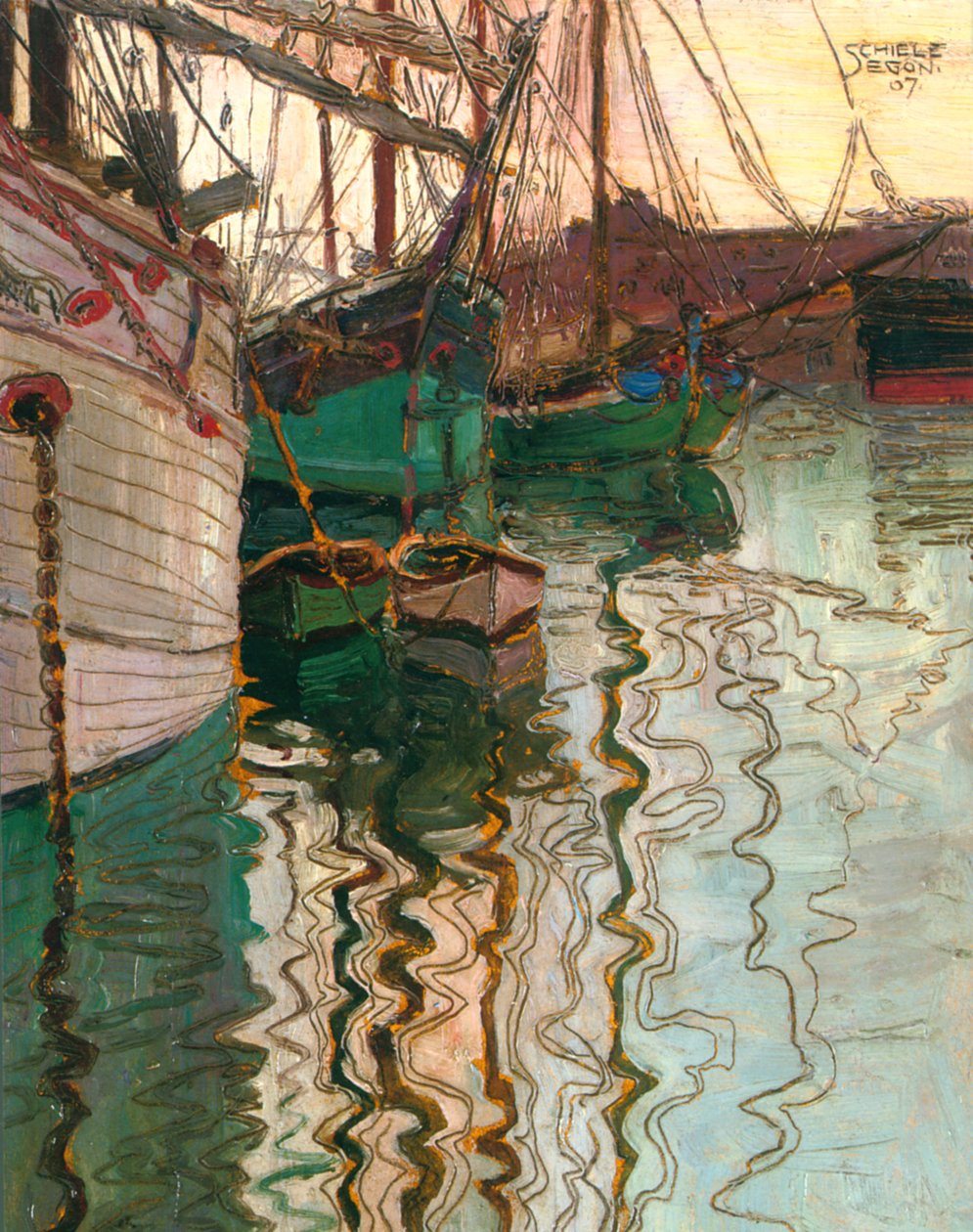 Havnen i Trieste af Egon Schiele