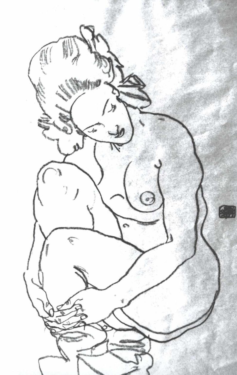 Kauernder Akt af Egon Schiele