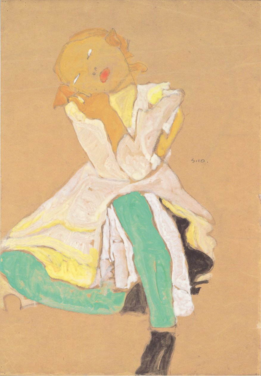 Hængende pige af Egon Schiele