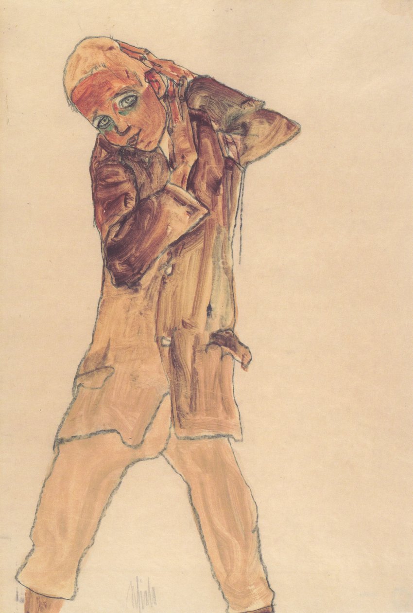 Dreng med en lang nederdel af Egon Schiele