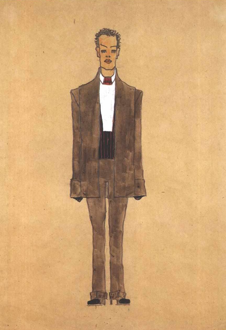 Modeentwurf Abendanzug af Egon Schiele