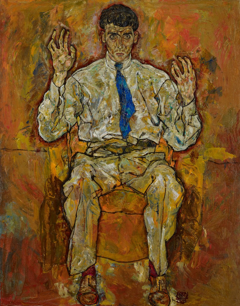 Portræt af Paris von Gütersloh, 1918 af Egon Schiele