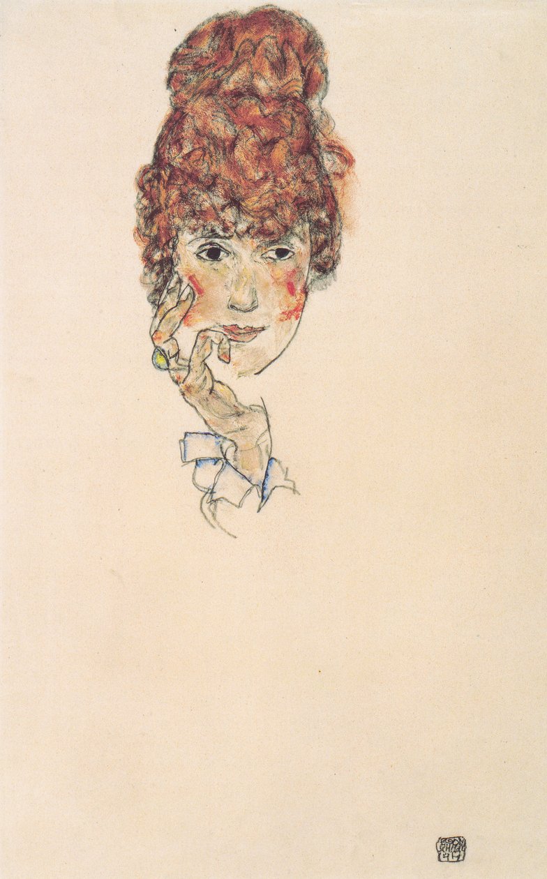 Portræt af Edith Schiele af Egon Schiele