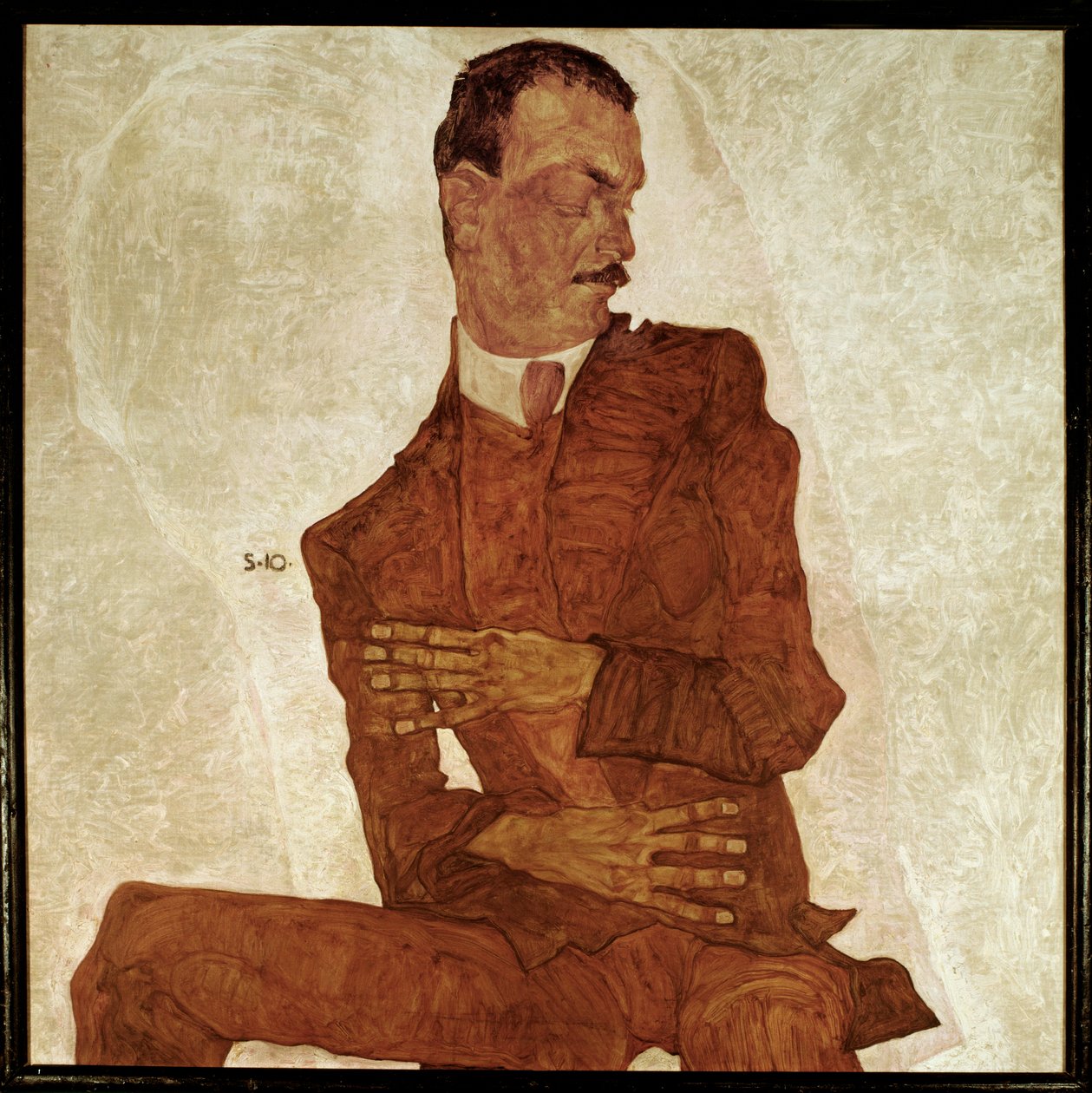 Bildnis Arthur Roessler ... (maleri på lærred) af Egon Schiele