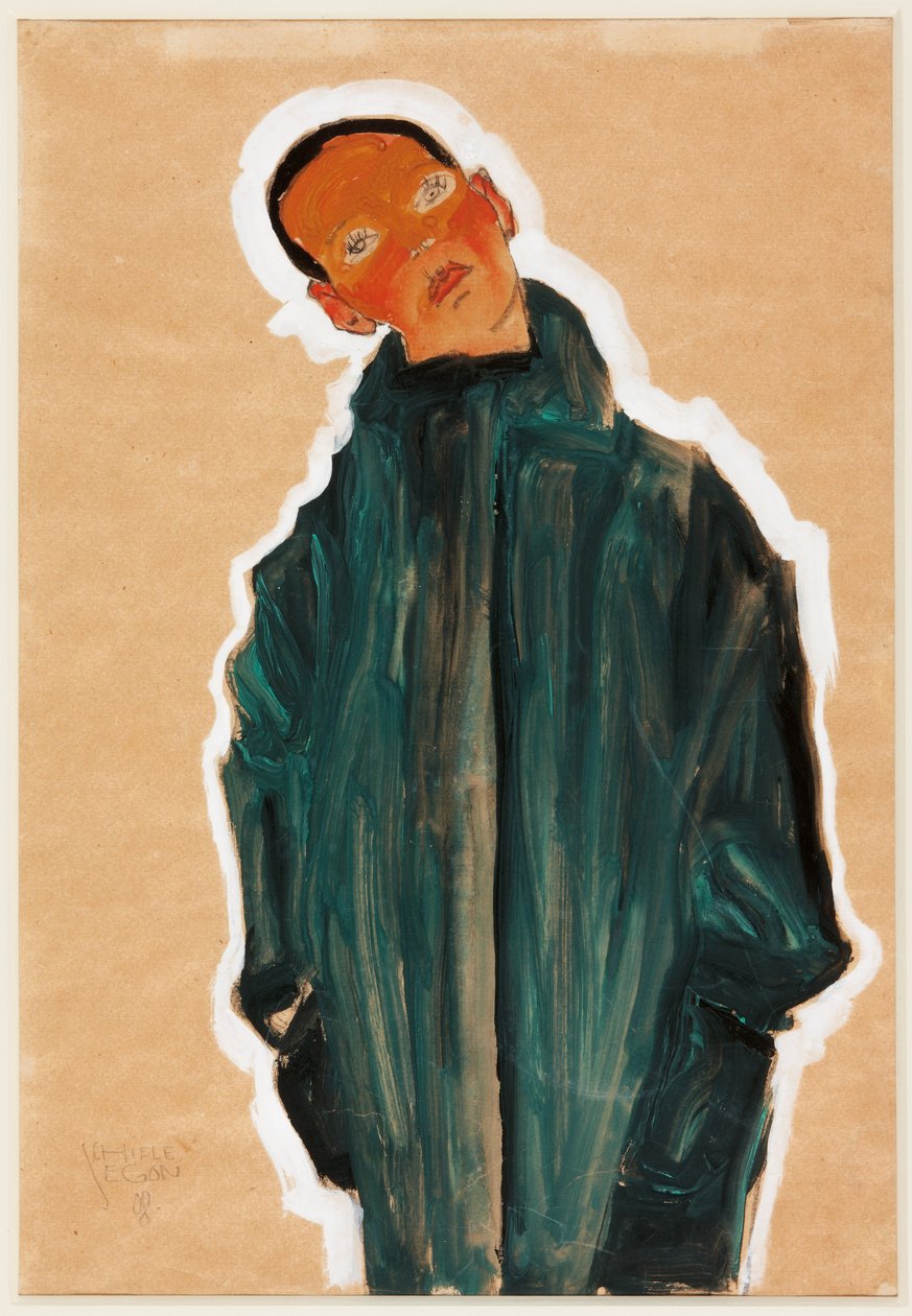 Dreng i grøn frakke, 1910 af Egon Schiele