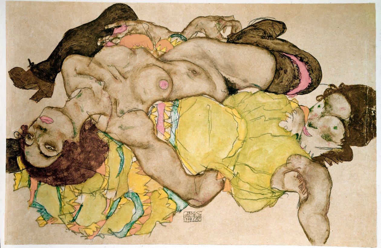Buede kvinder. Tegning af Egon Schiele af Egon Schiele