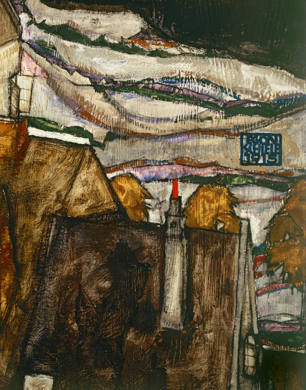 Husenes bue II ... (olie på lærred) af Egon Schiele