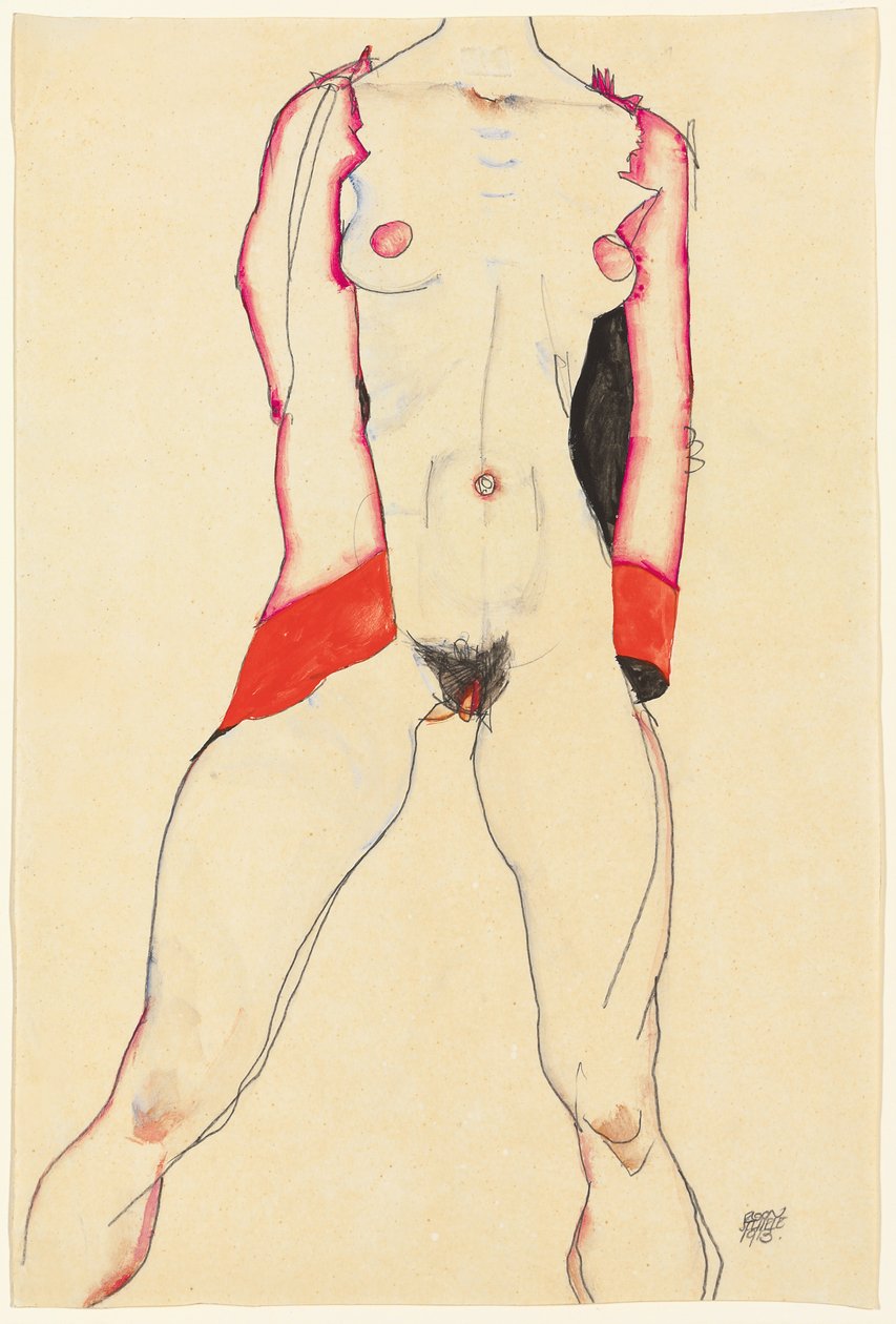kvindelig torso; Kvindelig torso, 1913 af Egon Schiele