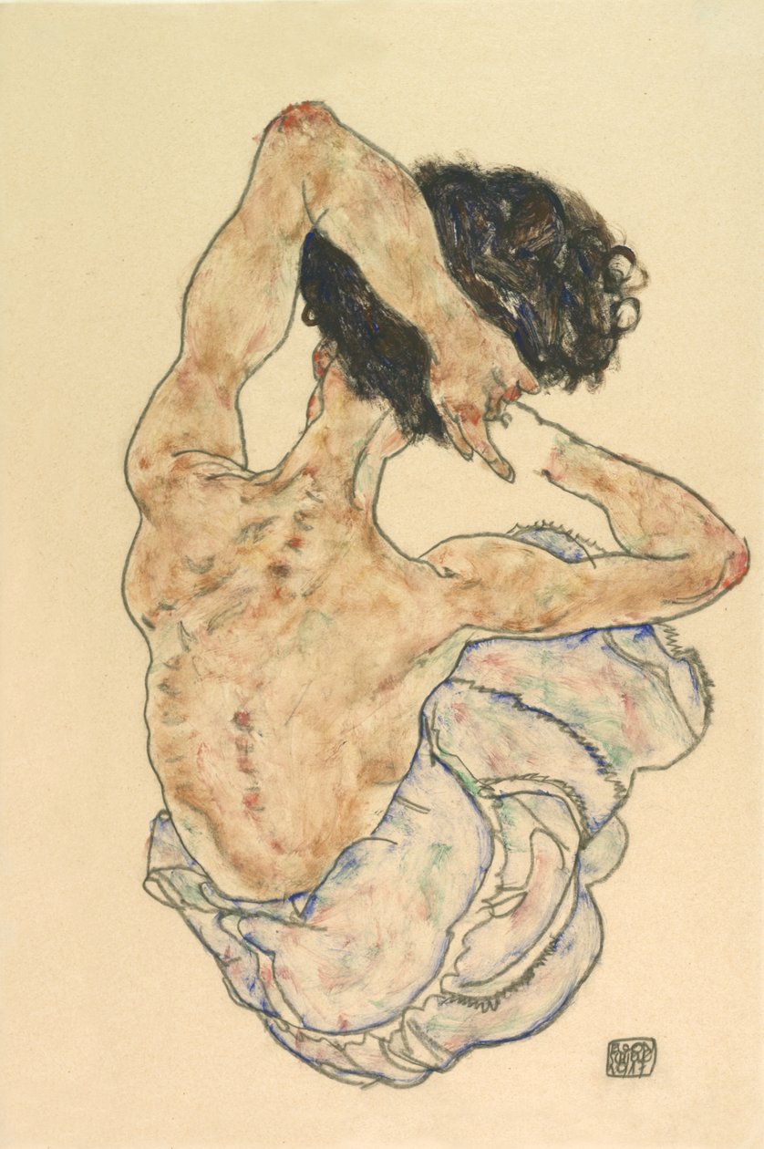 Kvindelig bagværk, 1917. af Egon Schiele