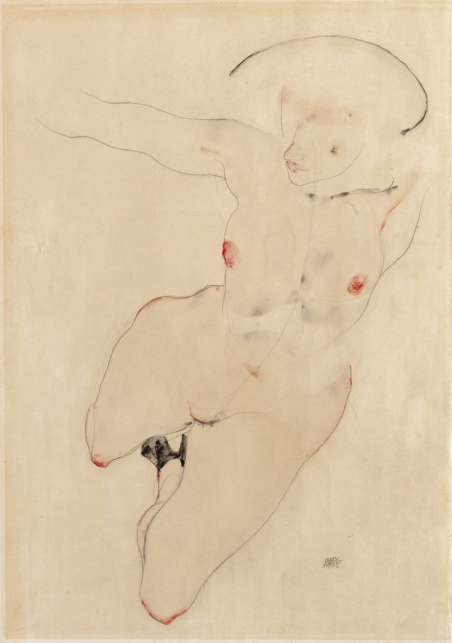 Kvinde nøgen, 1912 af Egon Schiele