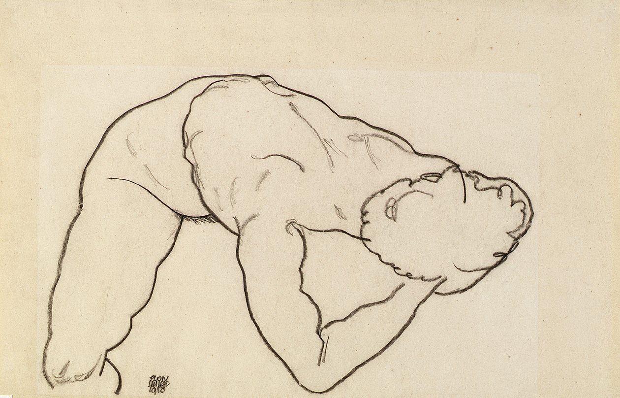 Kvinde nøgen, 1918 af Egon Schiele