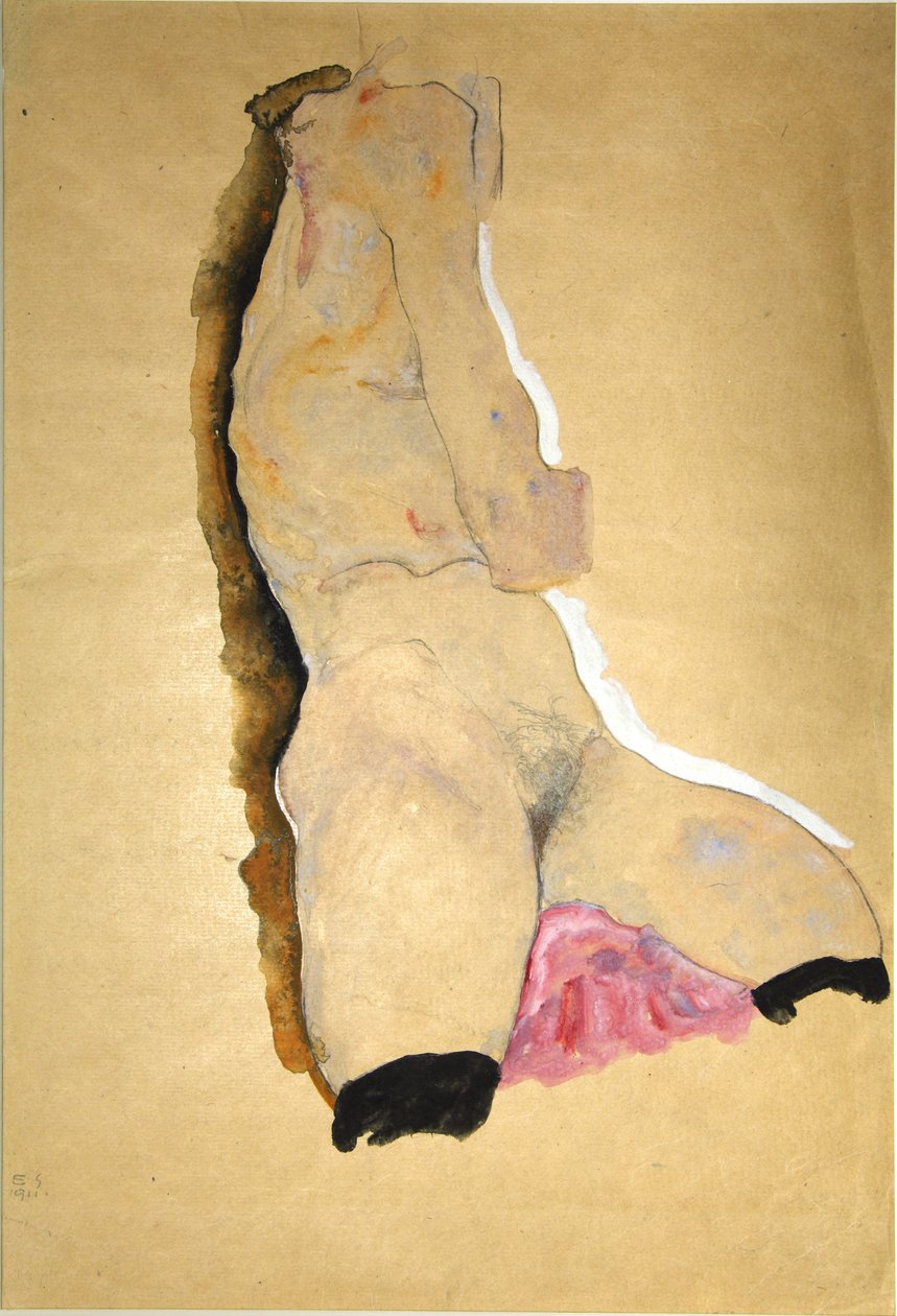 Kvindelig torso, 1911. af Egon Schiele