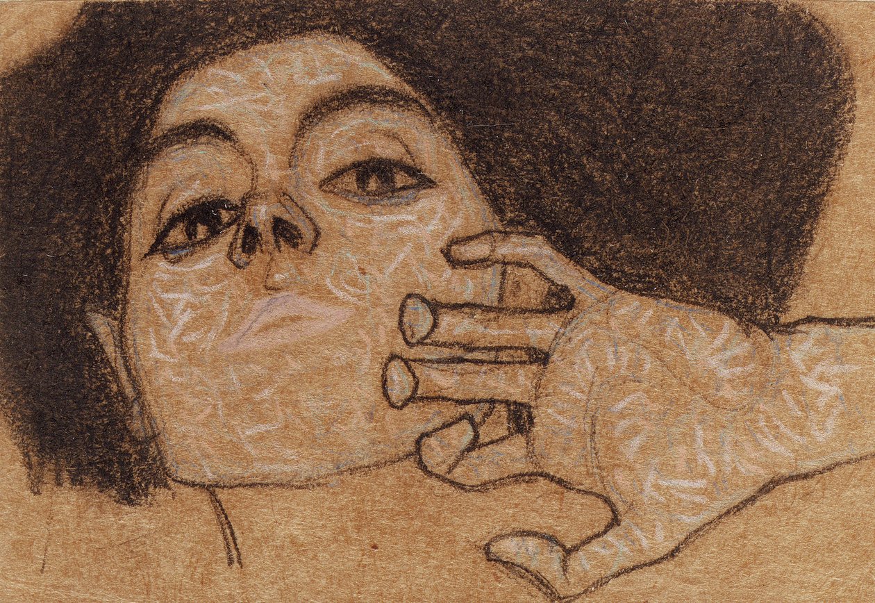 Hoved af en kvinde, ca. 1907-8 af Egon Schiele