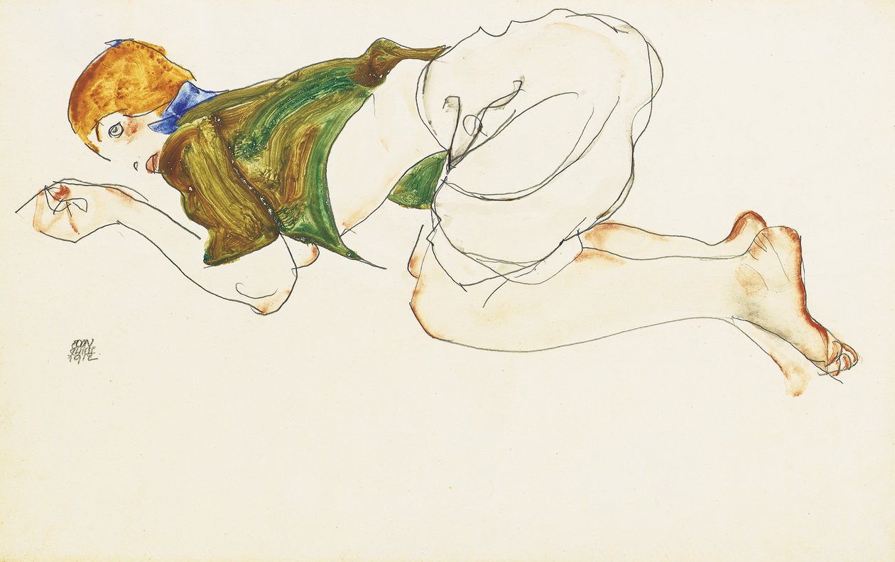 Knælende kvinde, 1912 af Egon Schiele