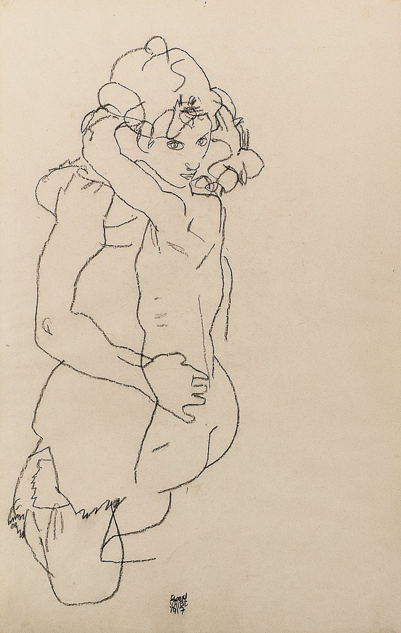 Mor og barn af Egon Schiele