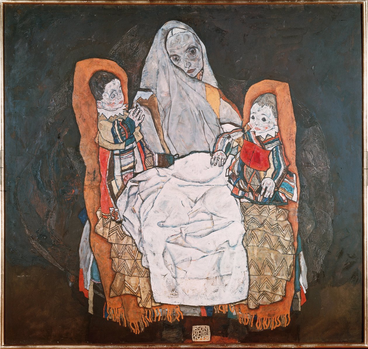 Mor med sine to børn, III af Egon Schiele