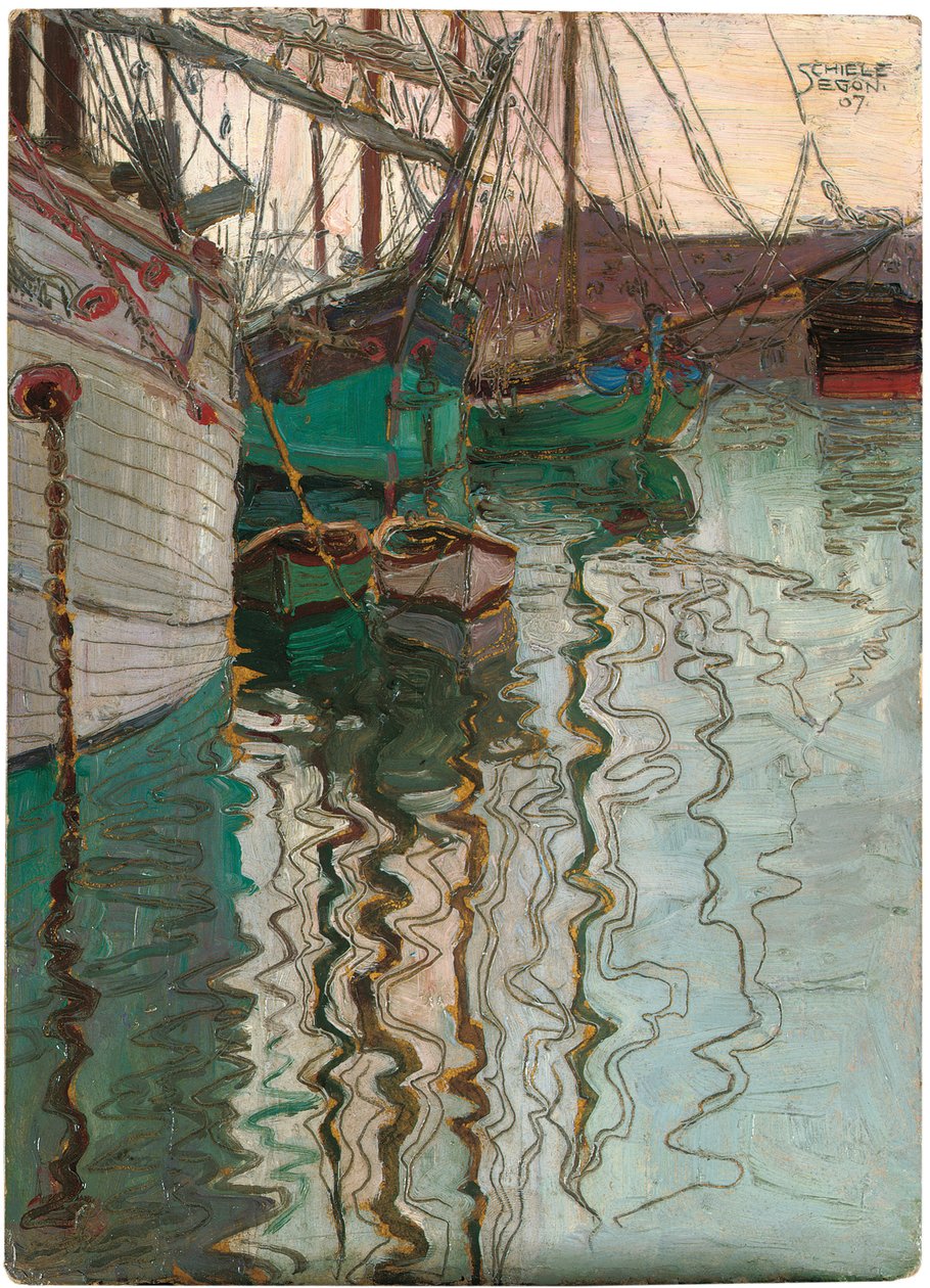 Port of Trieste, 1907 af Egon Schiele