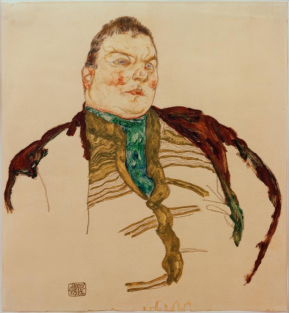 Portræt af en tyk mand af Egon Schiele