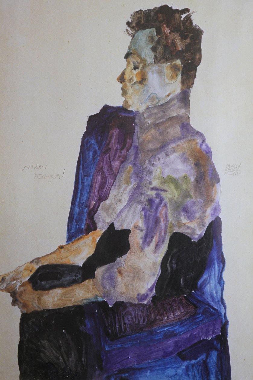 Portræt af Anton Peschka, 1911. af Egon Schiele