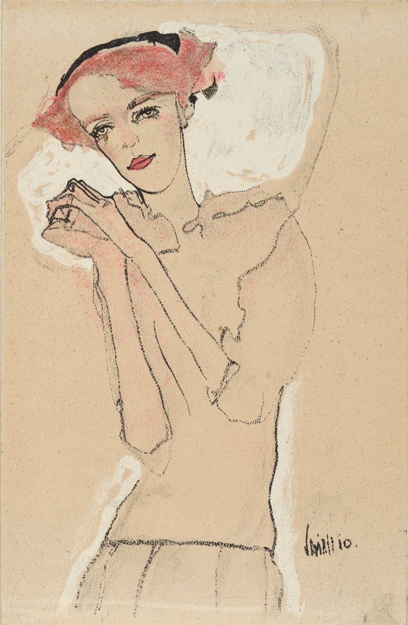 Portræt af en kvinde, 1910. af Egon Schiele