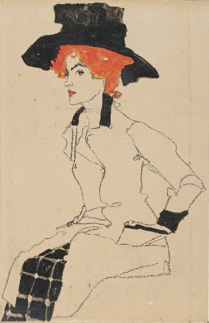Portræt af en kvinde, 1910. af Egon Schiele