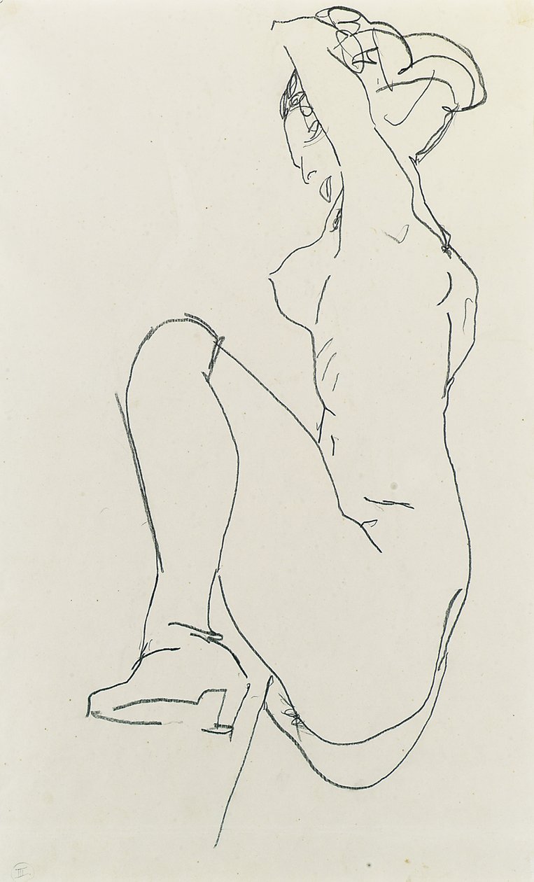 Kvindelig nøgen nøgen, 1913 af Egon Schiele