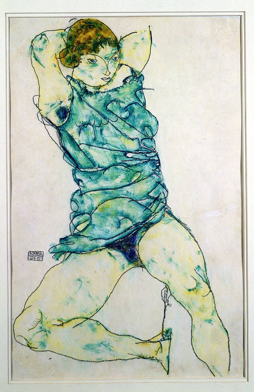 Tilbagelænet pige af Egon Schiele