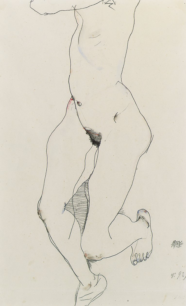 Løbende kvinde, 1913 af Egon Schiele