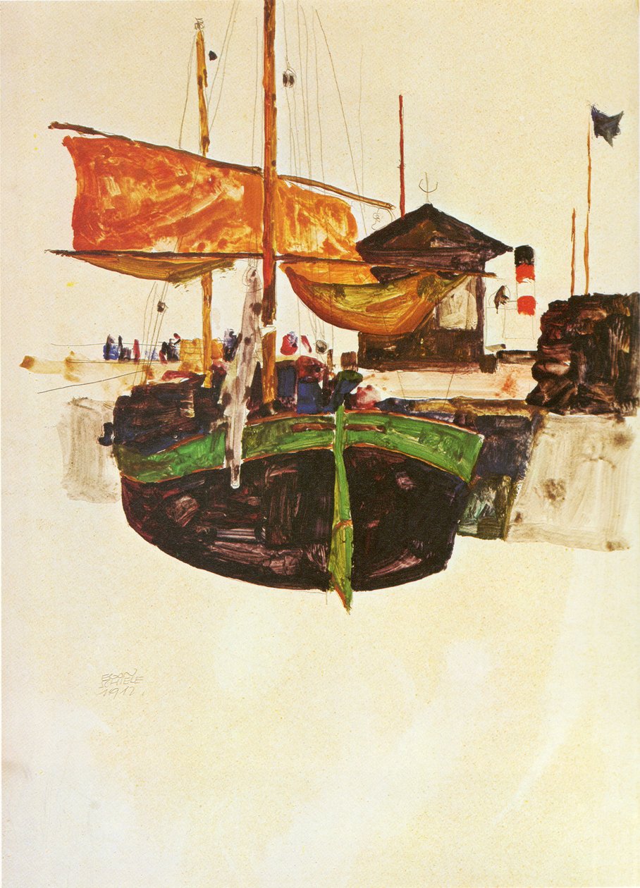 Skib i Triesten: nn af Egon Schiele
